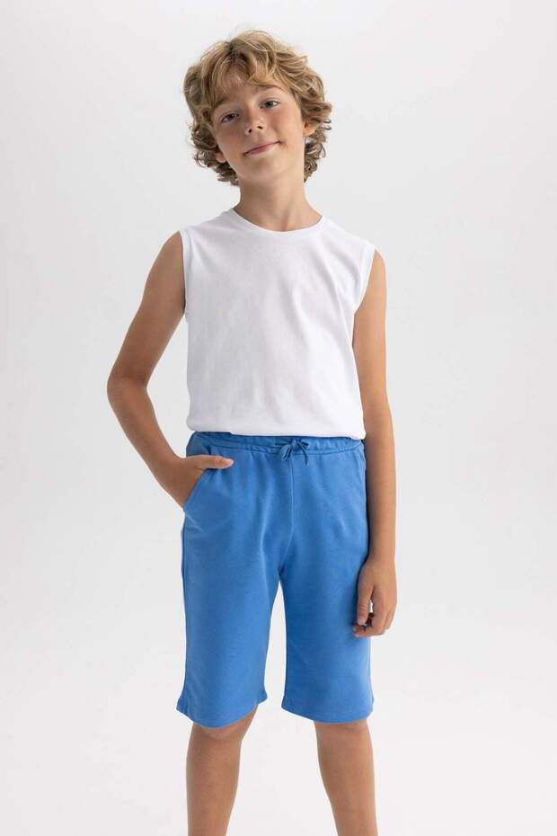 Erkek Çocuk Regular Fit Sweatshirt Kumaşı Şort - 3