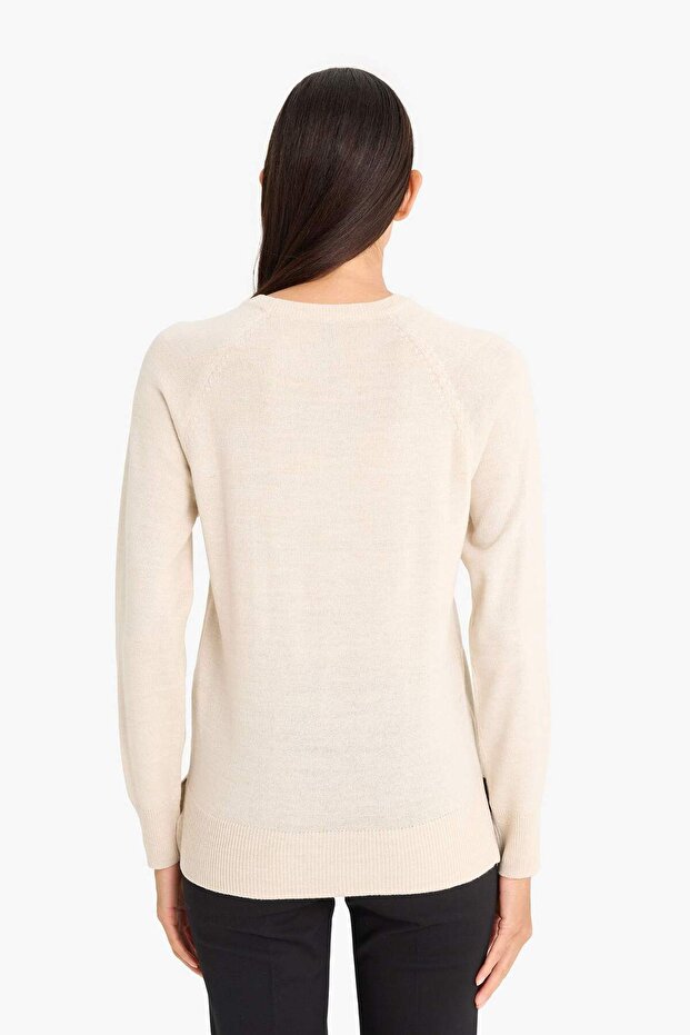 Regular Fit Bisiklet Yaka Basic Kazak I6913AZ23WN - 6