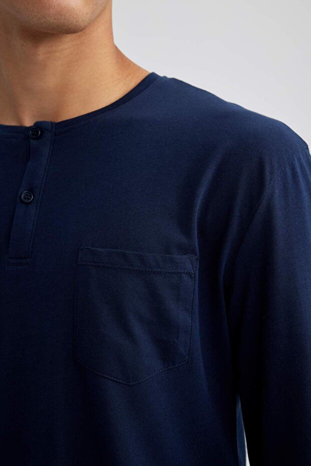 Regular Fit Uzun Kollu Desenli Pijama Takımı A5767AX23AU - 5