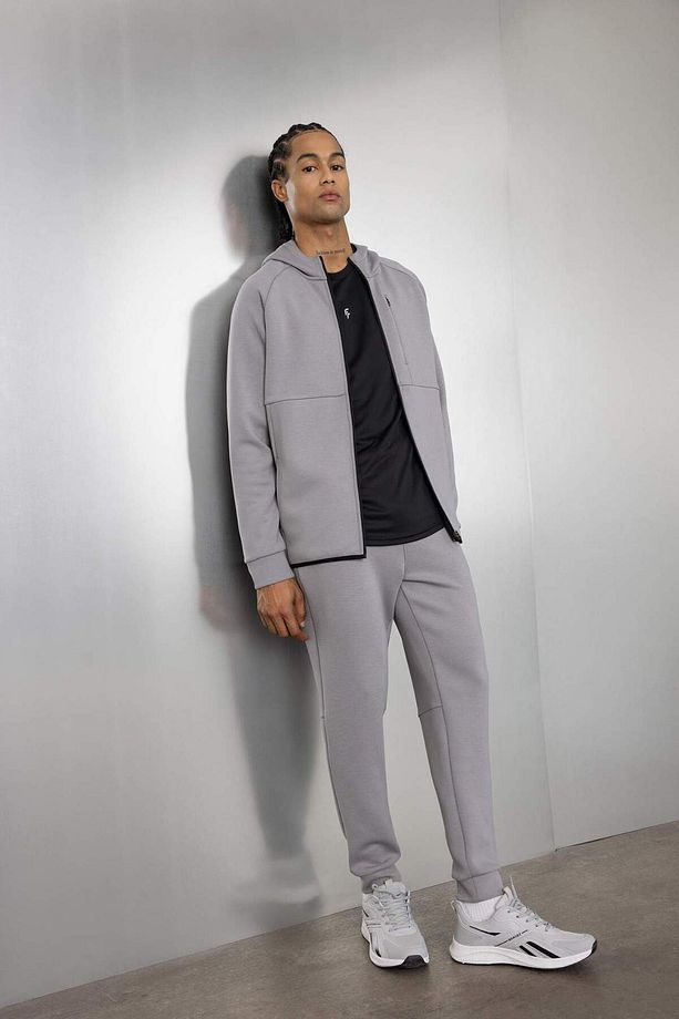 DeFactoFit Slim Fit Sporcu İnce Jogger Eşofman Altı Dar Kesim Skuba Dalgıç Kumaş Standart Paça Beli - 3