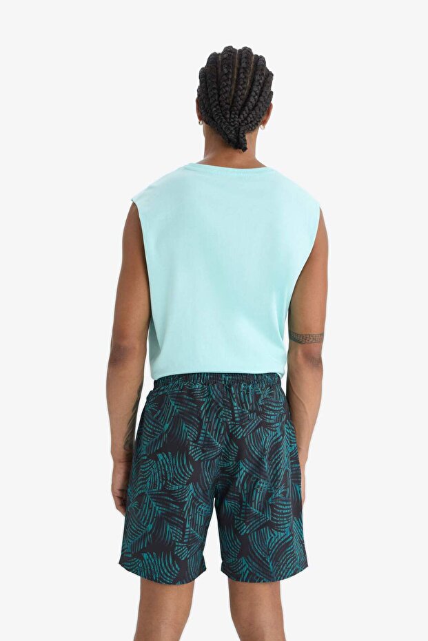 DeFactoFit Regular Fit Baskılı Esnek Dokulu Kısa Boy Sporcu Deniz Şortu A4185AX23HS - 6
