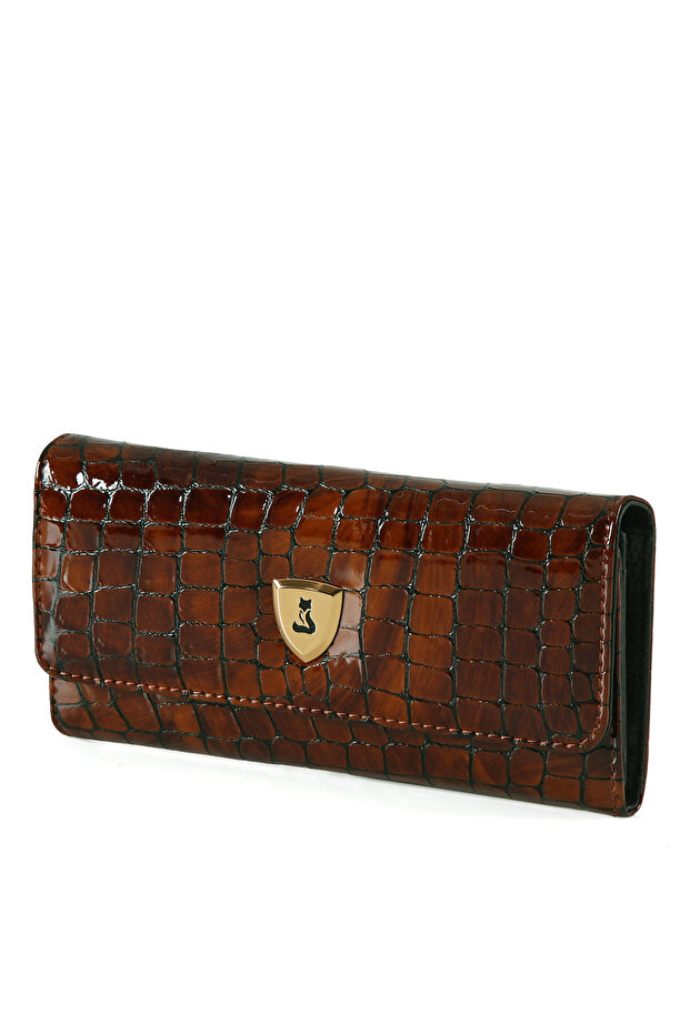 Seyhan Genuine Leather Gold Detailed Women's Card Holder and Wallet