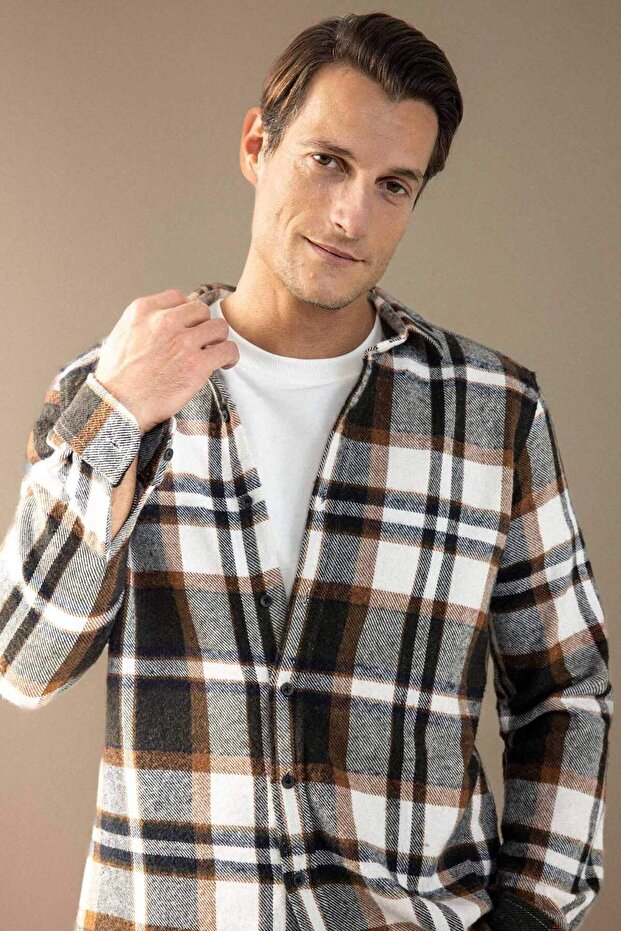 Regular Fit Kareli Oduncu Uzun Kollu Gömlek S9275AZ22AU - 1