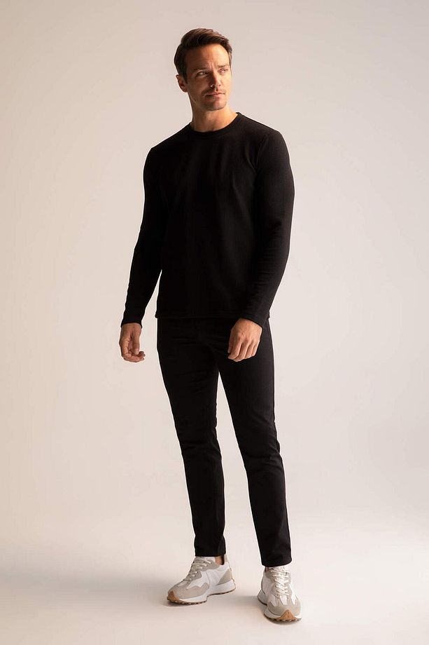 Slim Fit Bisiklet Yaka Basic Uzun Kollu Tişört Y0542AZ22AU - 2