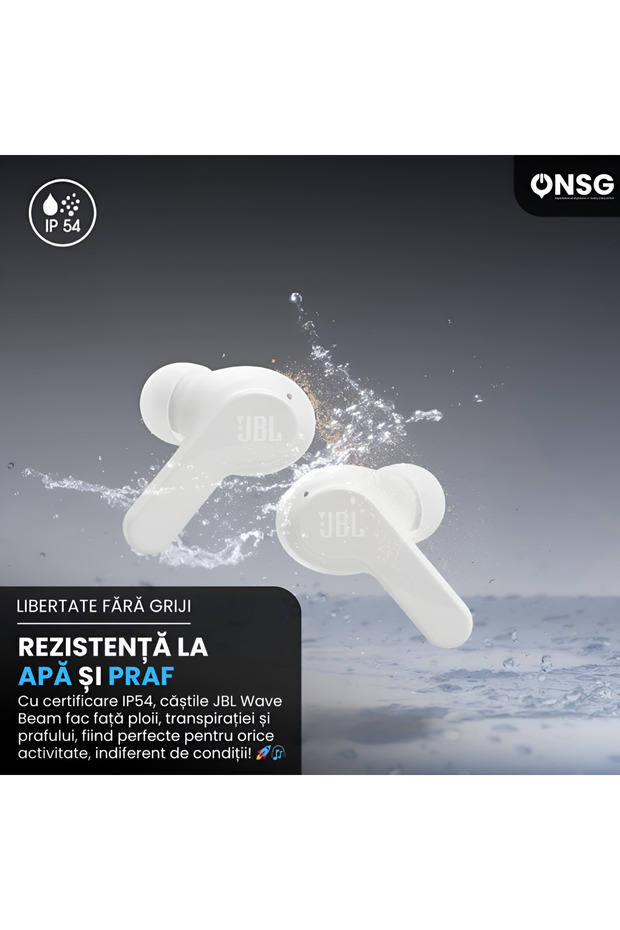 Căști Bluetooth Wave Beam, albe - 5