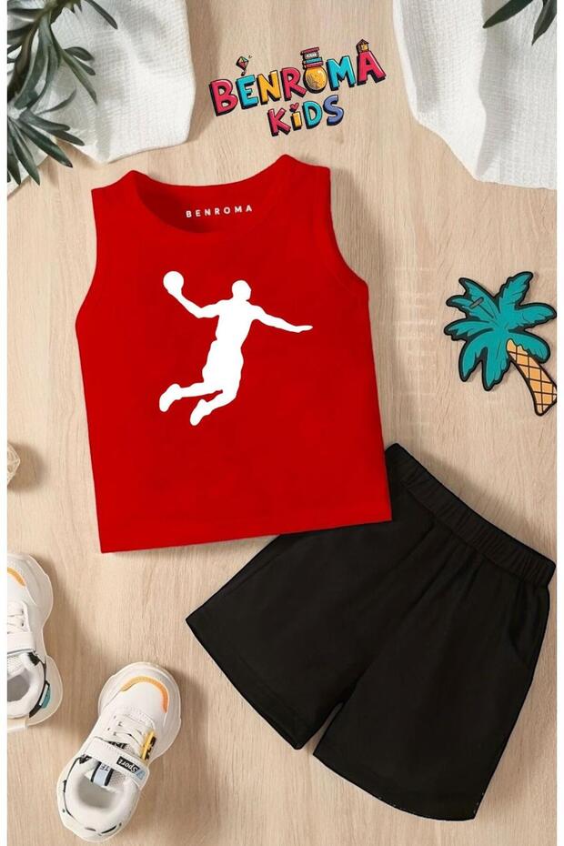 Basketball Printed Shorts Tee Unisex Children's Set