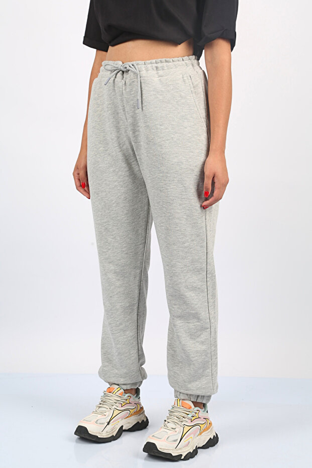 بنطال رياضي أساسي باللون الرمادي SH116 - 1