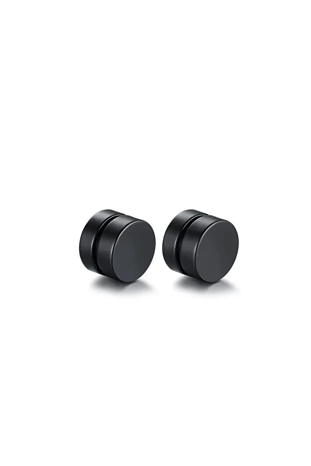 8 mm Kadın Erkek Mıknatıslı Siyah Çelik Küpe df22sy-8 - 1