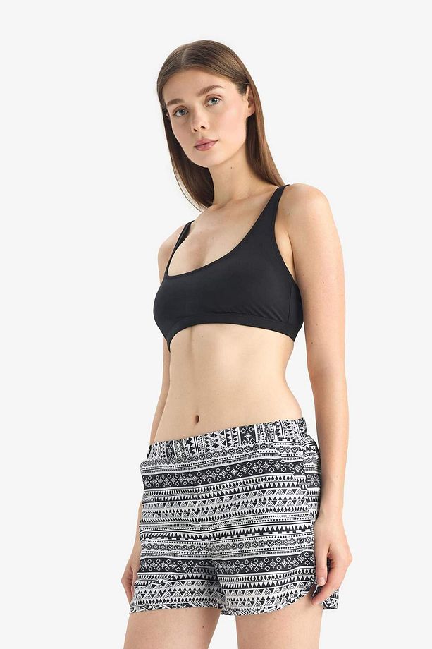 Fall in Love Etnik Desenli Beli Bağcıklı Mini Yüzme Şortu T5232AZ21SM - 3