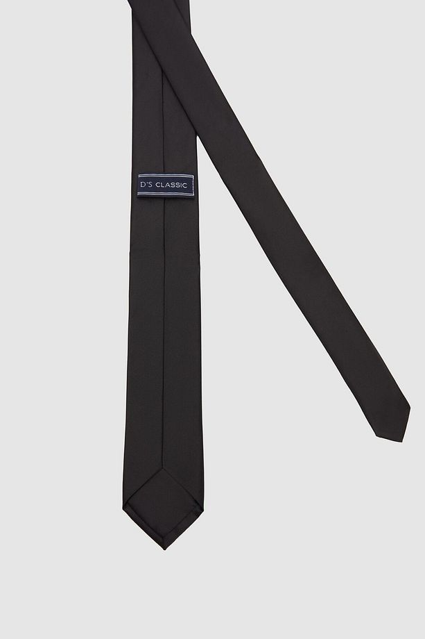 Ds Damat Siyah Düz 5,5 Cm Kravat - 4