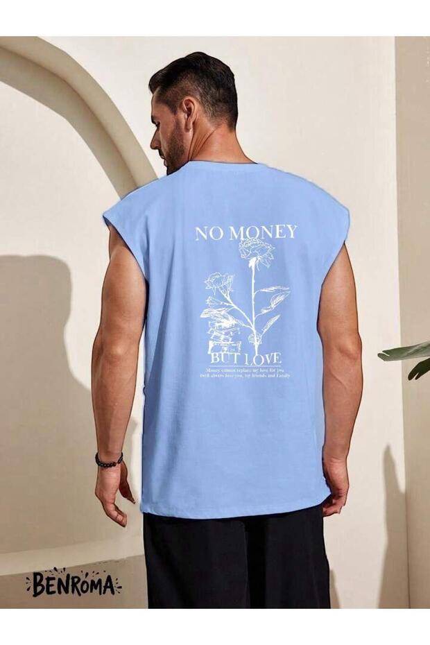 No Money but Love Printed Sleeveless T-Shirt