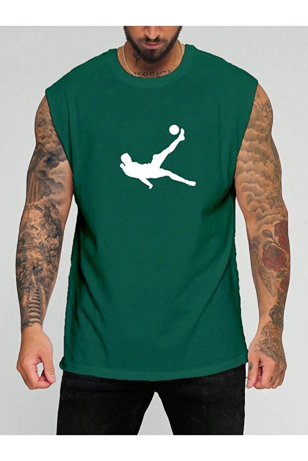 Football Player Printed Sleeveless T-Shirt