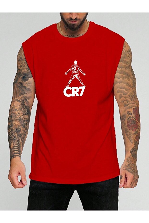 Football Player Printed Sleeveless T-Shirt