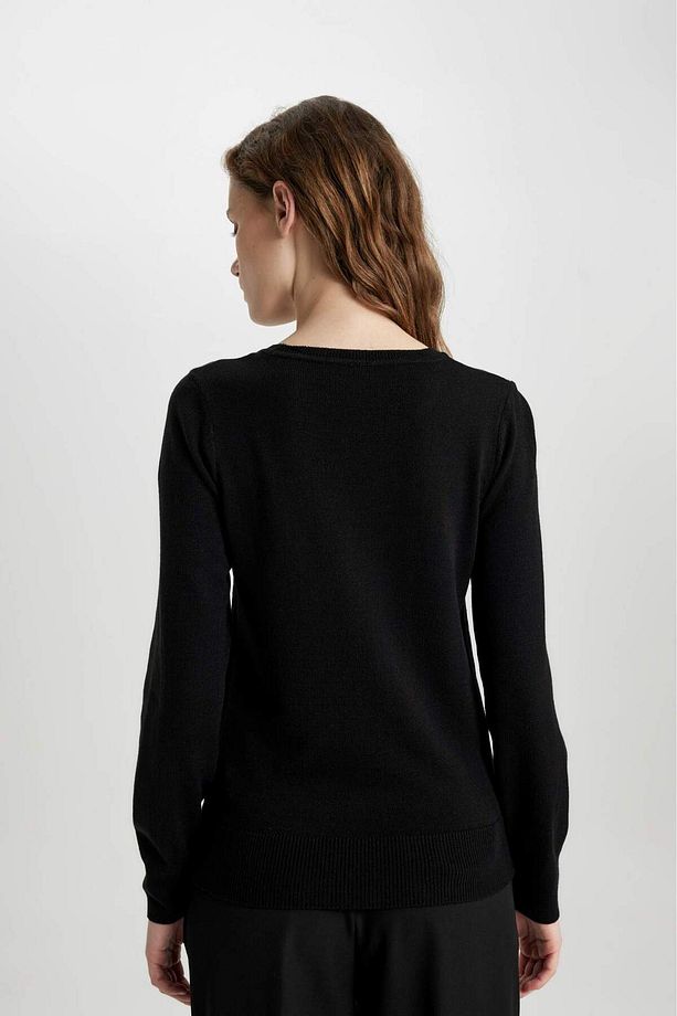 Basic Bisiklet Yaka Relax Fit Ekstra Yumuşak Kaşmir Dokulu Triko Kazak F7091AZ20AU - 6