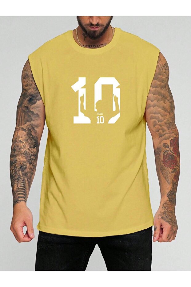 Football Player Printed Sleeveless T-Shirt