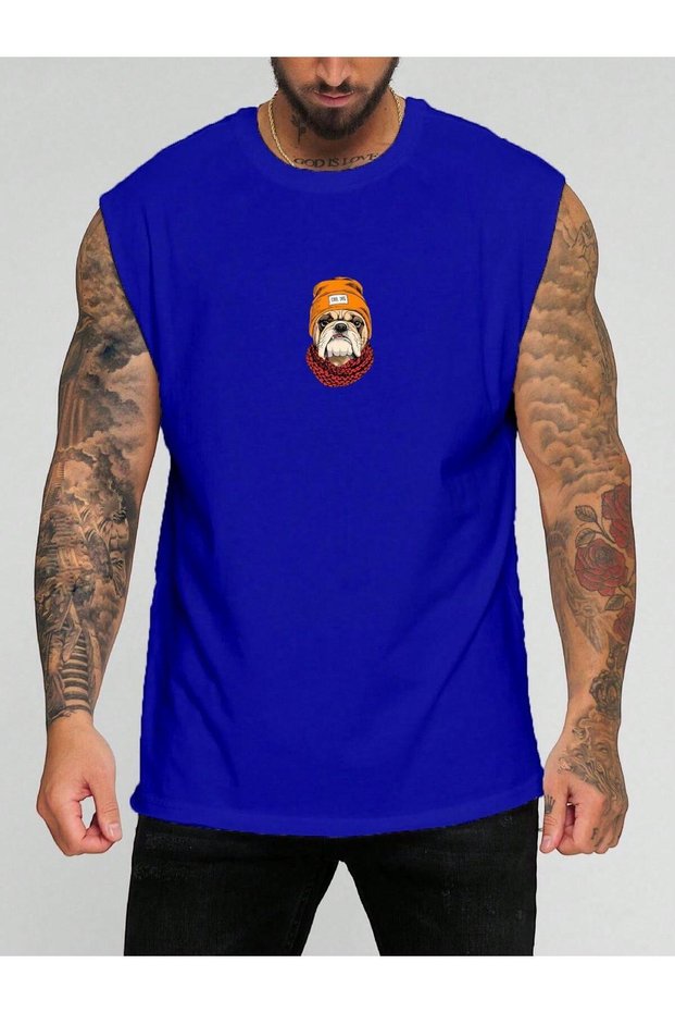 Dog Taci Printed Sleeveless T-Shirt