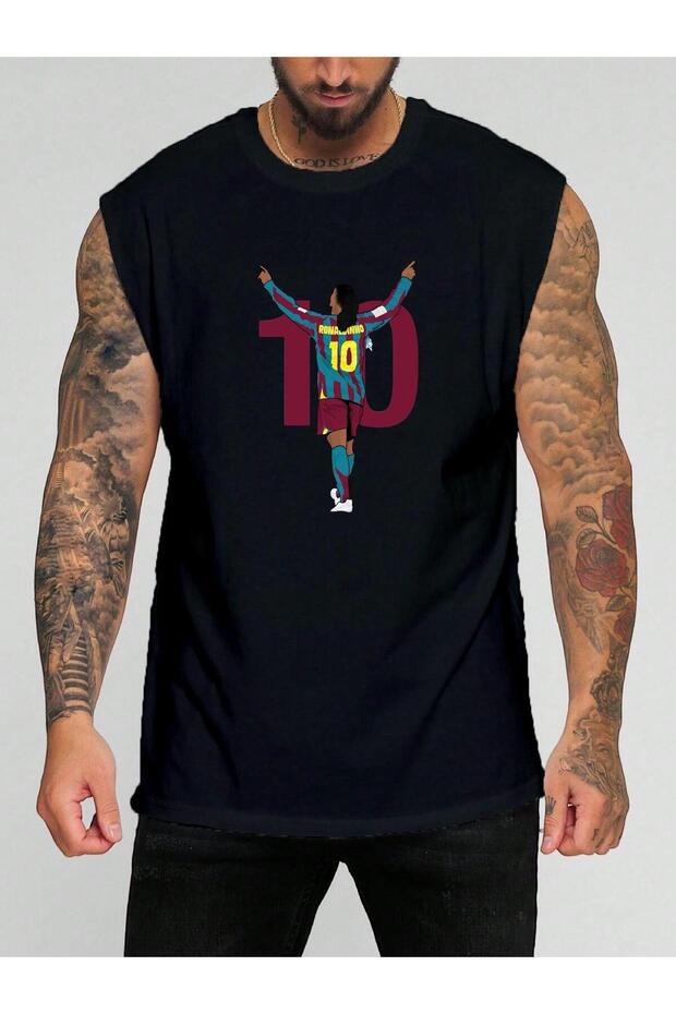 Football Player Printed Sleeveless T-Shirt