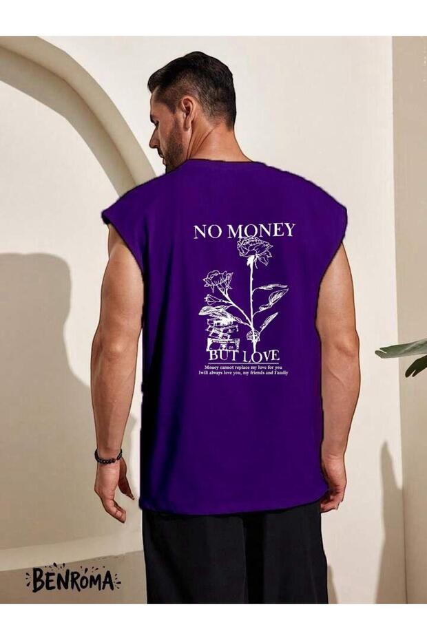 No Money but Love Printed Sleeveless T-Shirt