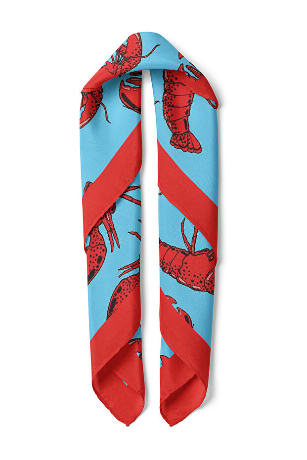Istakoz Desen Fular Bandana 50x50 Cm - 3