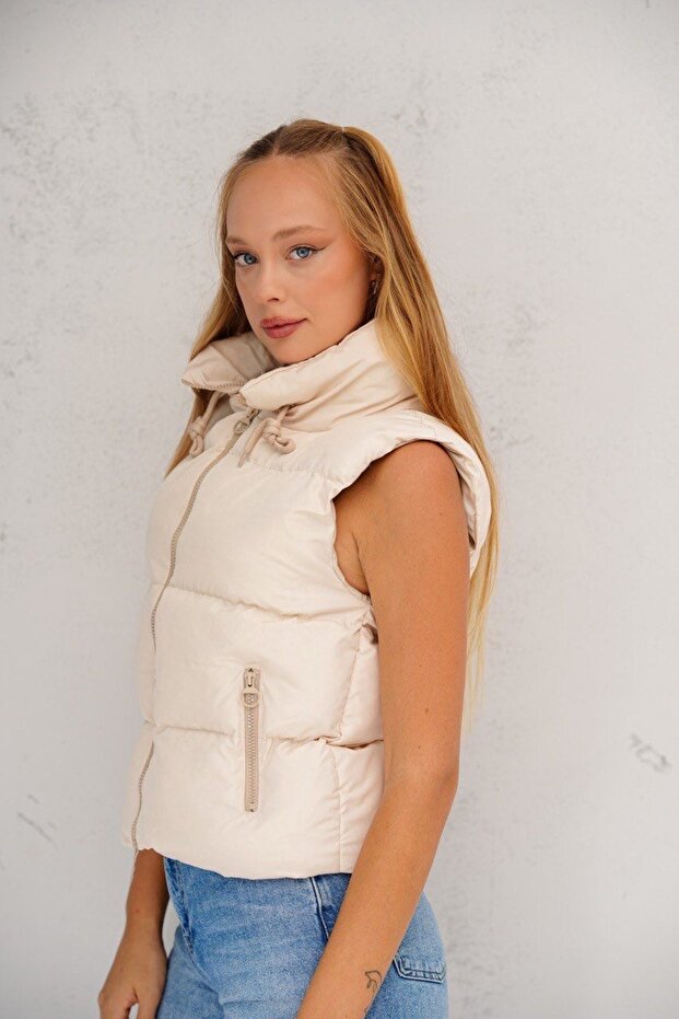 Kadın Astarlı Oversize Şişme Yelek - 9