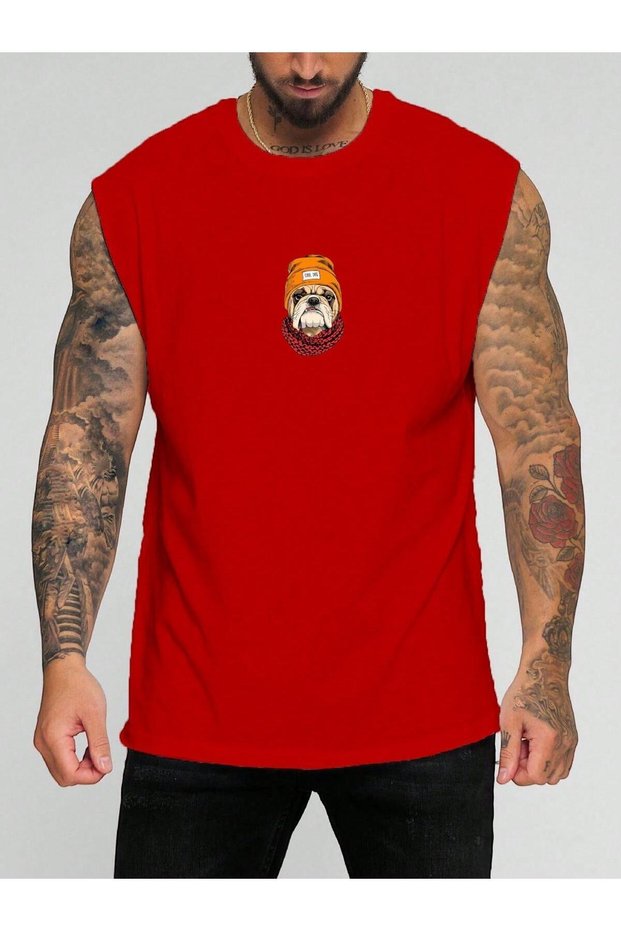 Dog Taci Printed Sleeveless T-Shirt