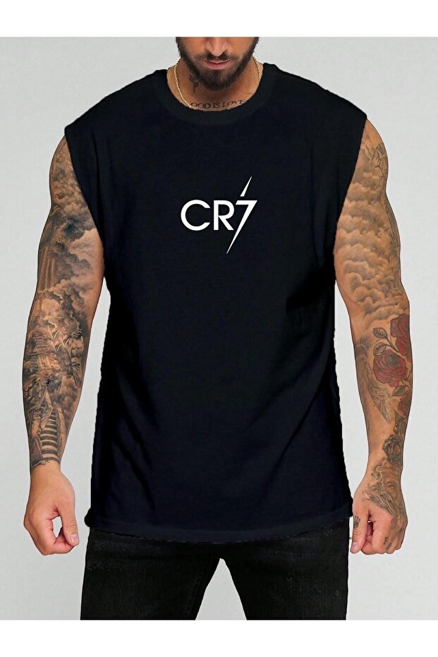 Football Player Printed Sleeveless T-Shirt