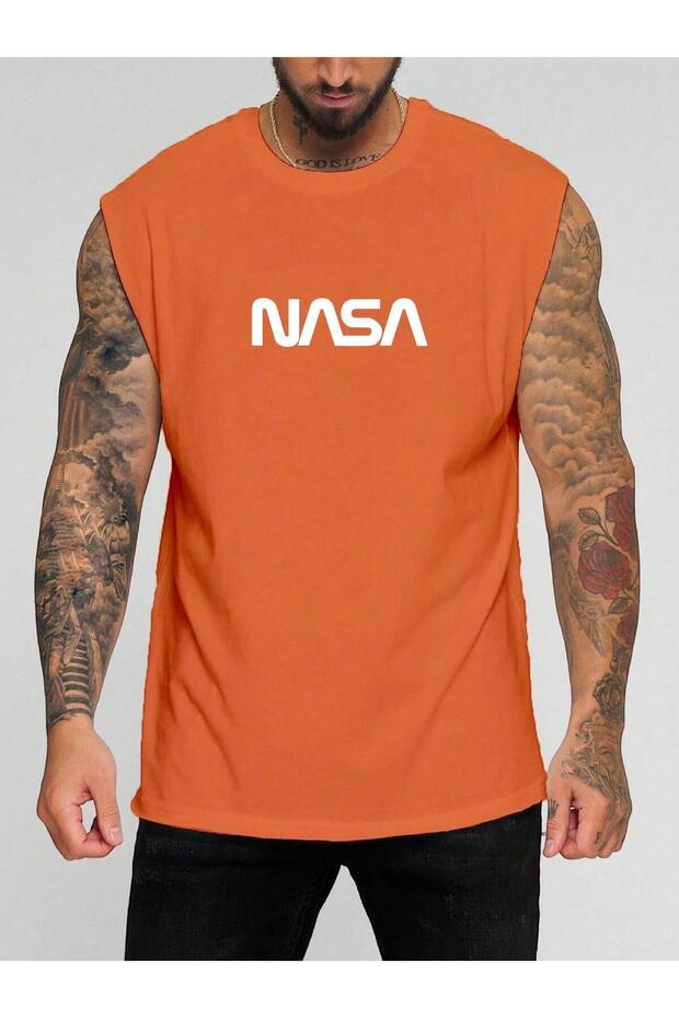 Nasa Printed Sleeveless T-Shirt