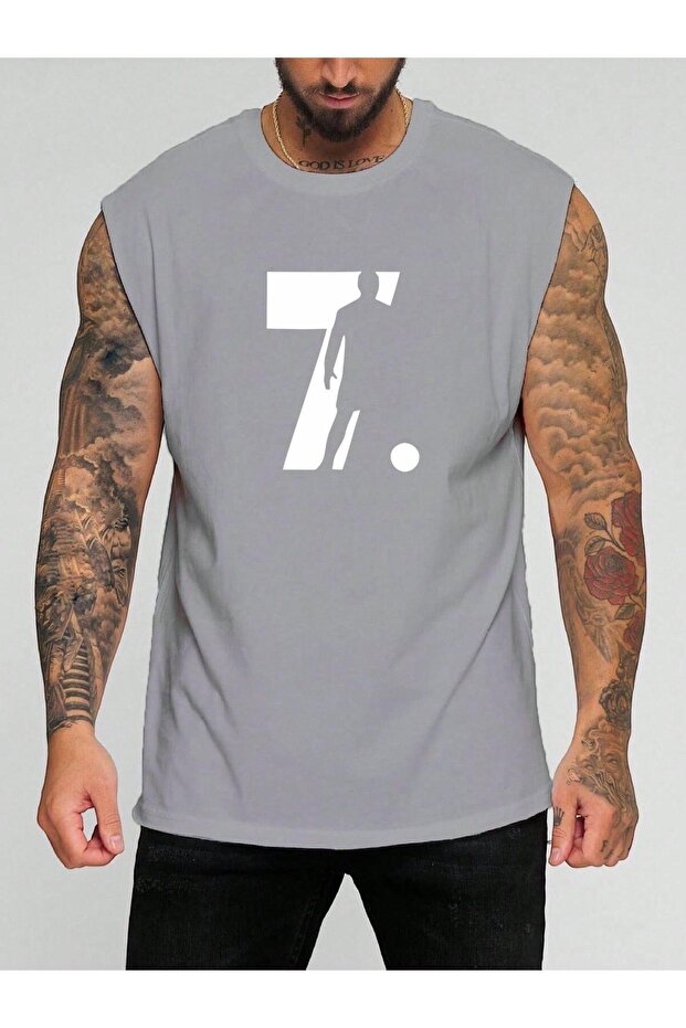 Football Player Printed Sleeveless T-Shirt