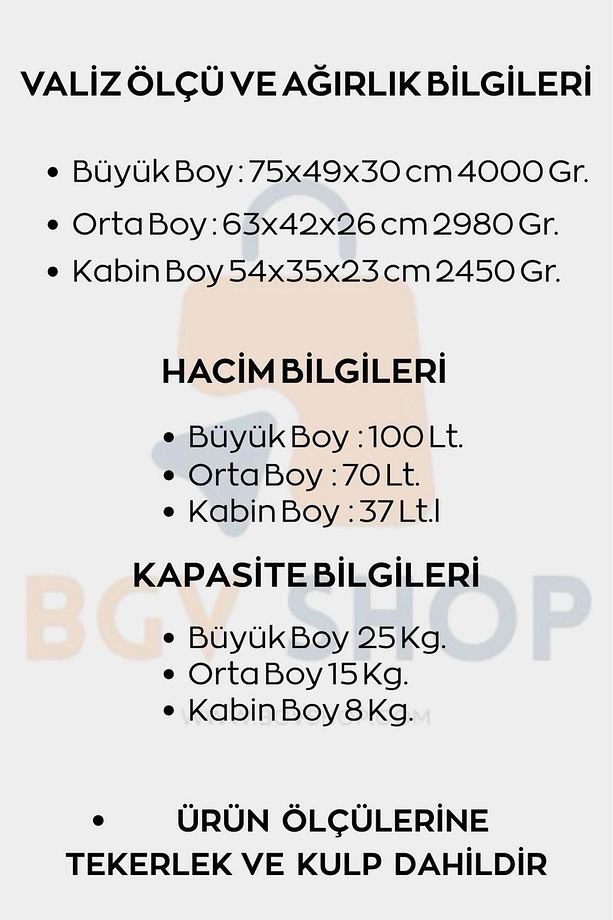 3'lü Valiz&Bavul Seti ABS - 5