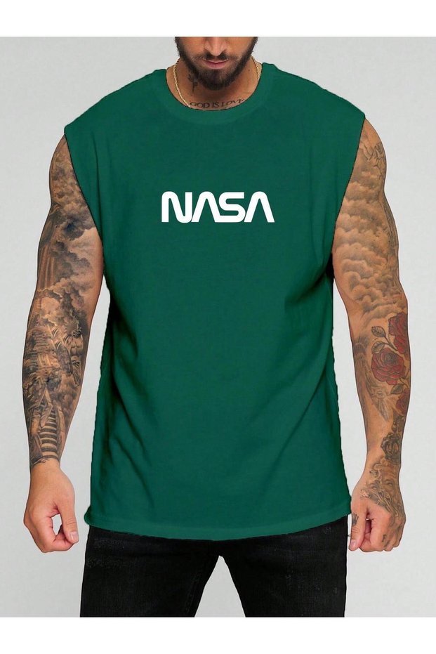 Nasa Printed Sleeveless T-Shirt