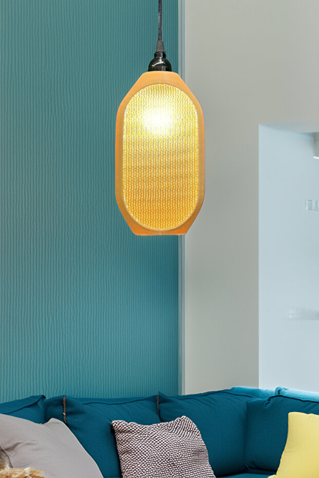 Modern Sarkıt Tekli Bohem, Avize, ( 23x27 cm ) kovan Salon Mutfak Oturma Odası Cafe Bar - 5