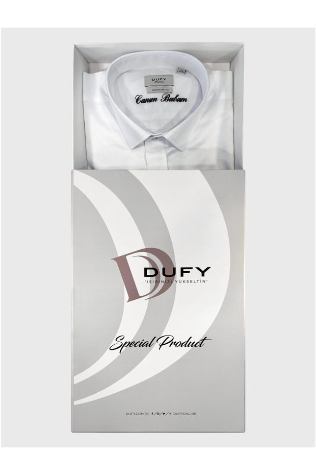 Men's Regular Fit Long Sleeve White Shirt