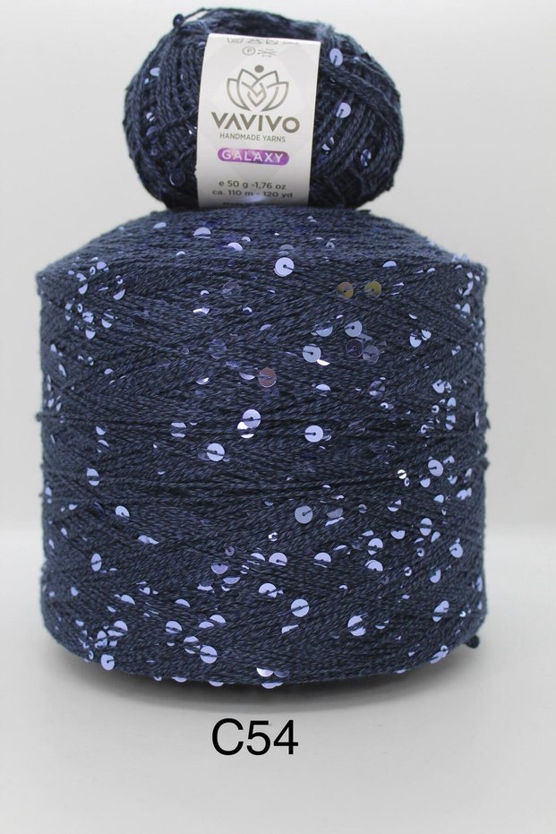 50Gr Vavivo Galaxy 3+6 mm Thick Sequin Hand Knitting and Bag Yarn 50Gr