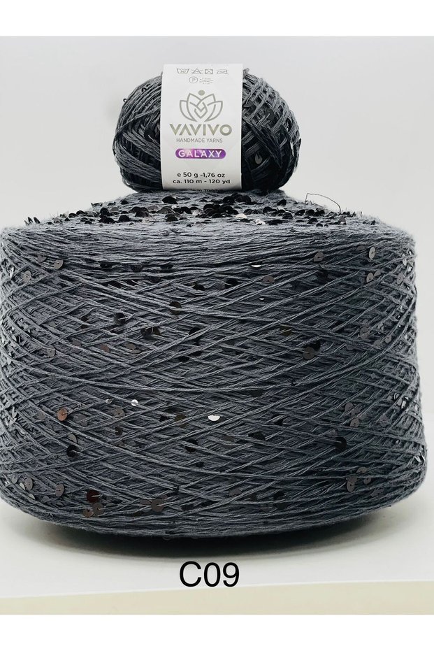 50Gr Vavivo Galaxy 3+6 mm Thick Sequined Hand Knitting Yarn and Bag Yarn 50Gr