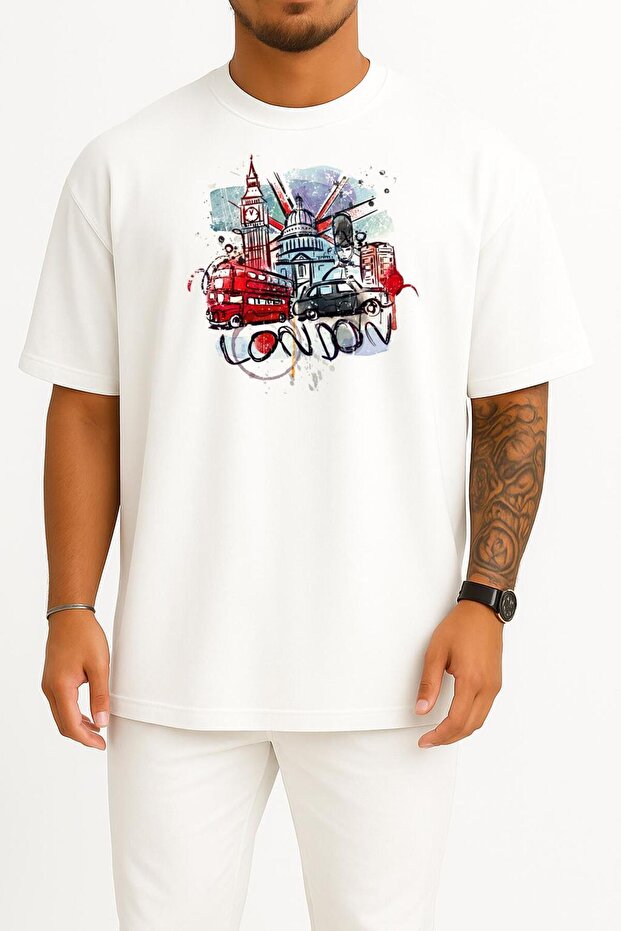 Oversize London - London Drawing Chest Design Unisex T-Shirt