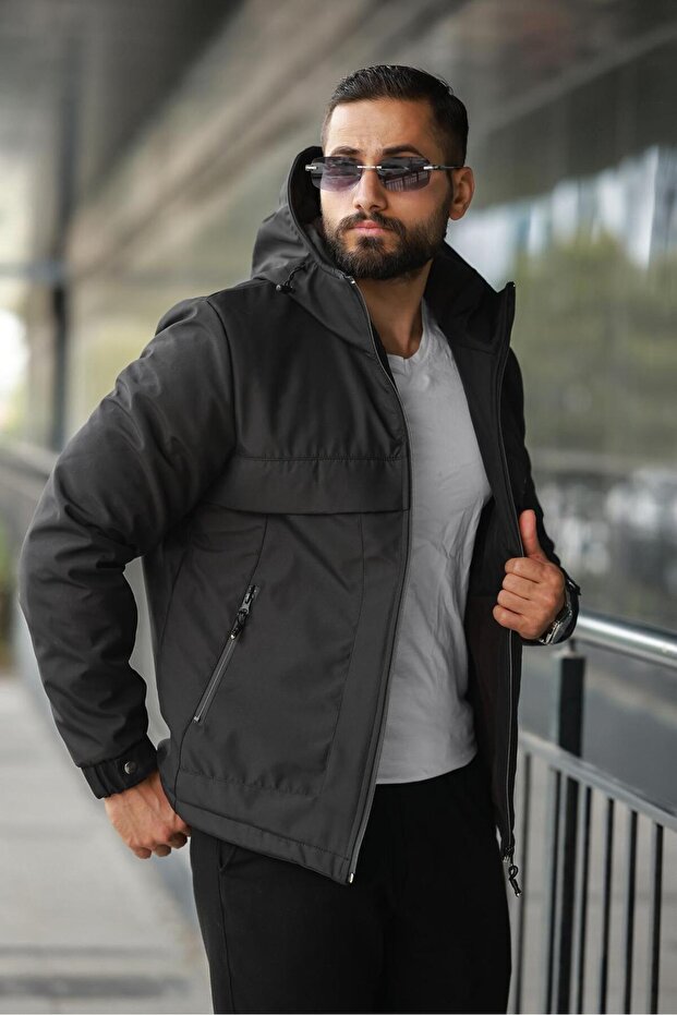 KIŞLIK KAPÜŞONLU ERKEK MONT - 4