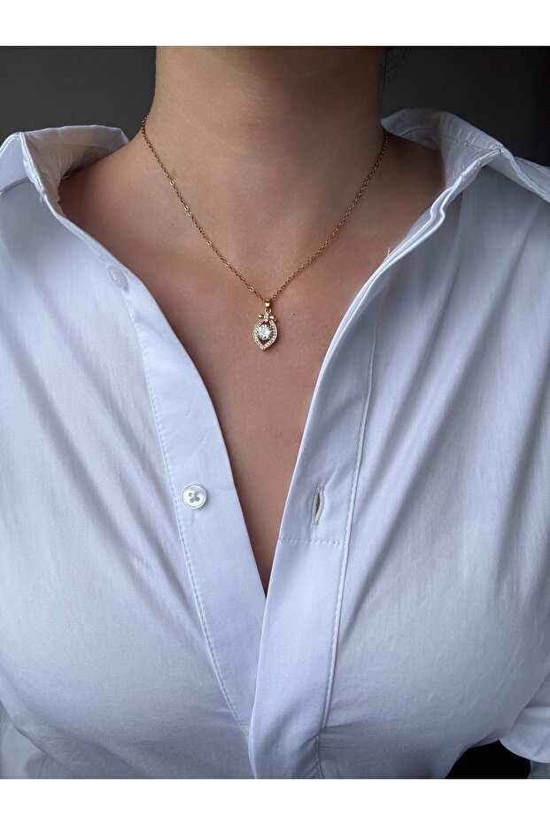 Zircon Sparkling Drop Necklace