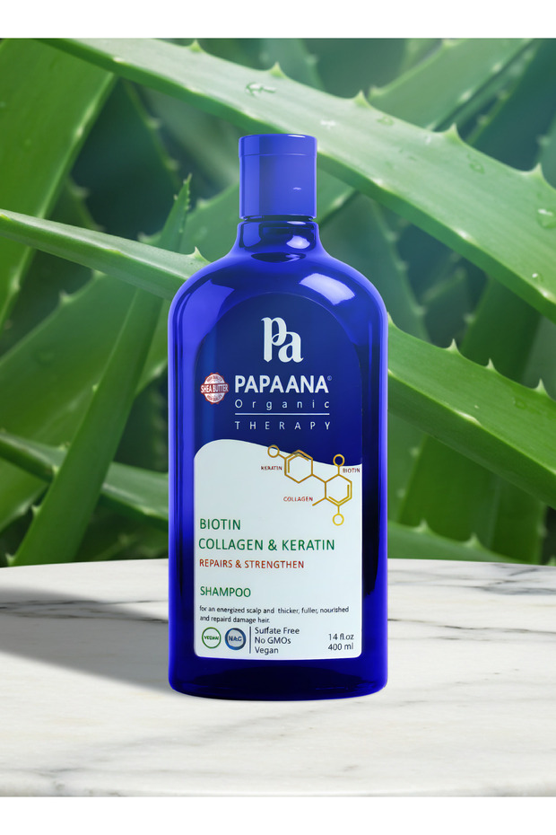 PAPAANA ORGANICS BIOTIN COLLAGEN & KERATIN SHAMPOO 400ML