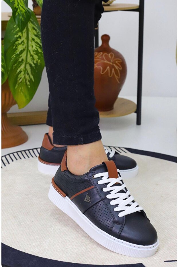Ti̇ggo Orthopedic Men's Shoes with Laces, Sewing, Washable