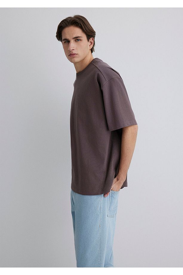 Mor Basic Tişört Oversize / Geniş Kesim 0612641-86683 - 2
