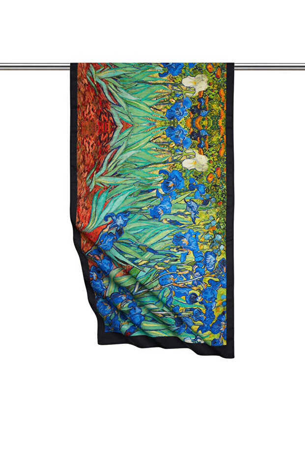 Yeşil İrisler İpeksi Fular - 1