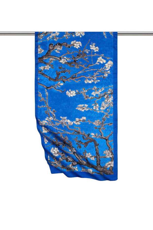 Saks Badem Çiçeği İpeksi Fular - 1