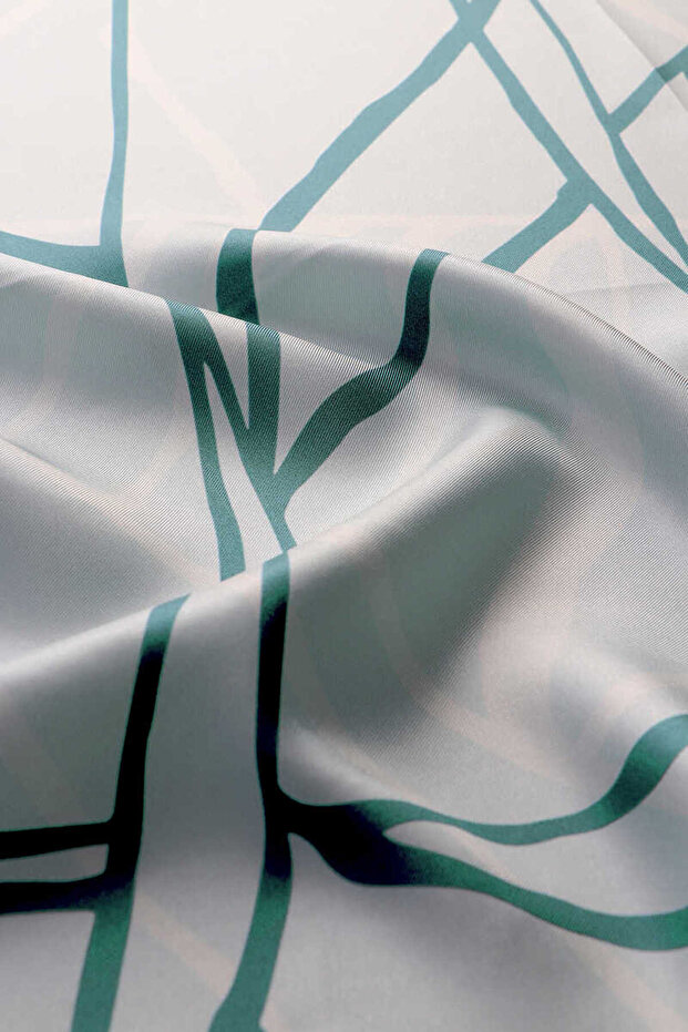 Model Mozaic de mentă - Eșarfă din mătase twill - 3