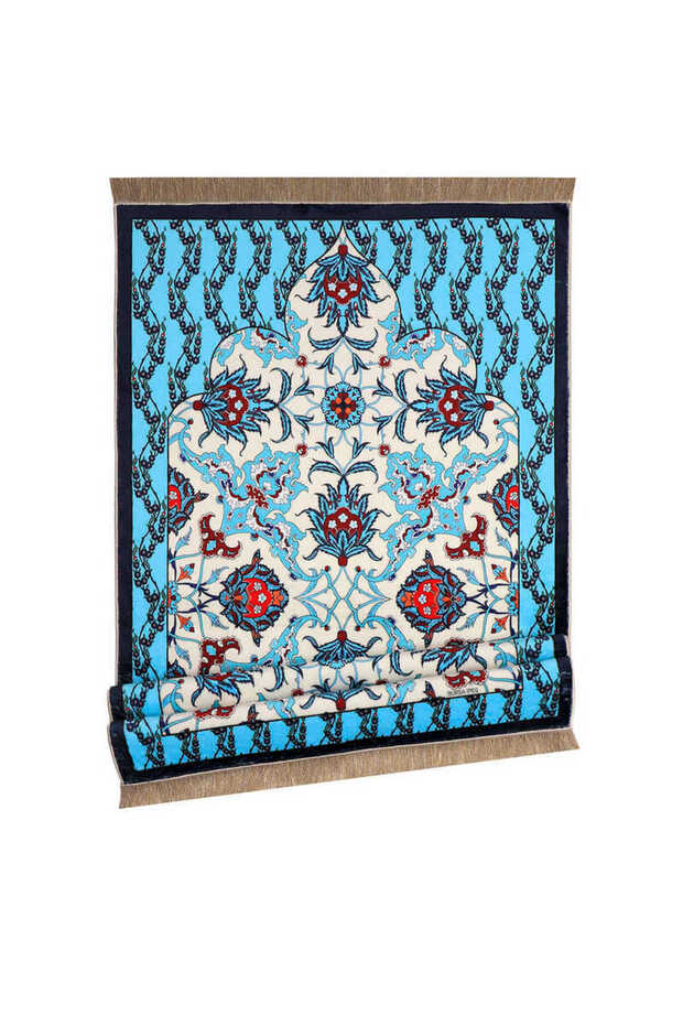 Lacivert Bambu Halı Seccade - 4