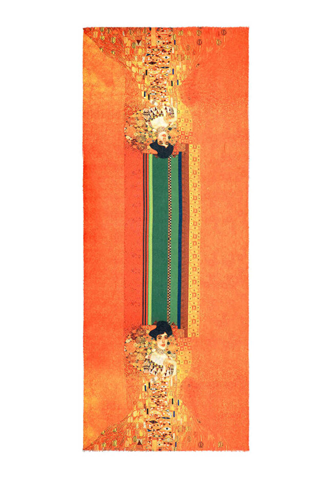 Turuncu Adele Desen Kışlık Şal - 4