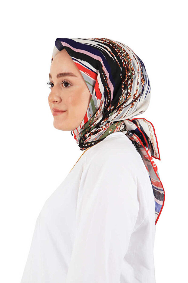 وشاح ناعم بنمط فرشاة رمادية - 2