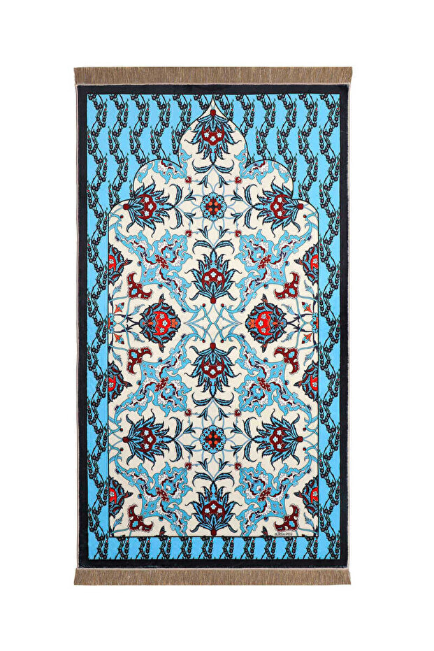 Lacivert Bambu Halı Seccade - 1