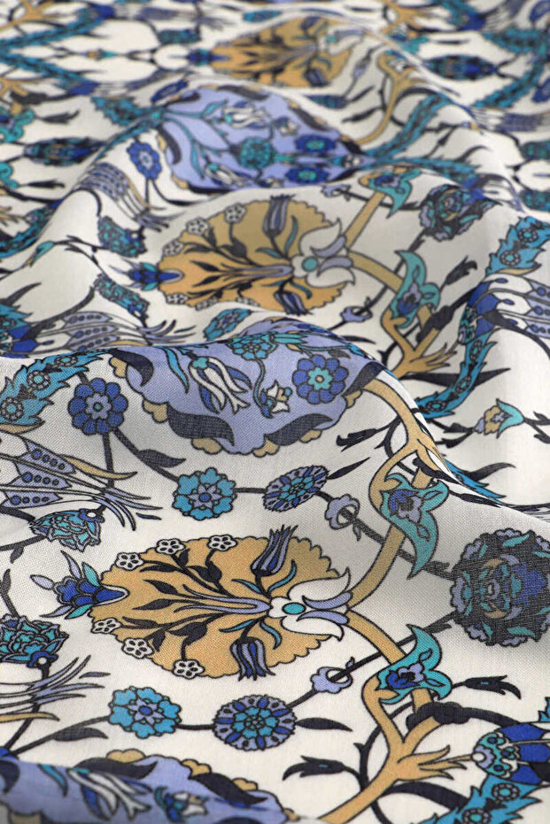 وشاح ناعم بنمط توليب نيلي - 3