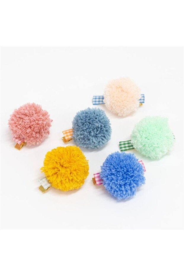- Big Pom Pom Hair Clips - Big Hairpins with Pompoms