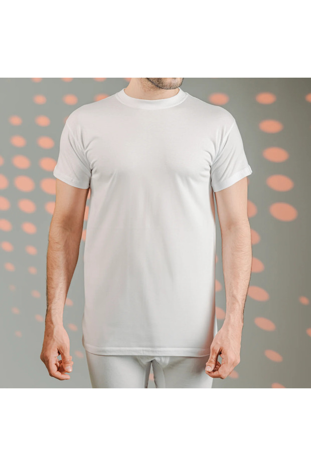 Men's Combed Cotton White T-Shirt - Crew Neck, Short Sleeve, Made in Egypt